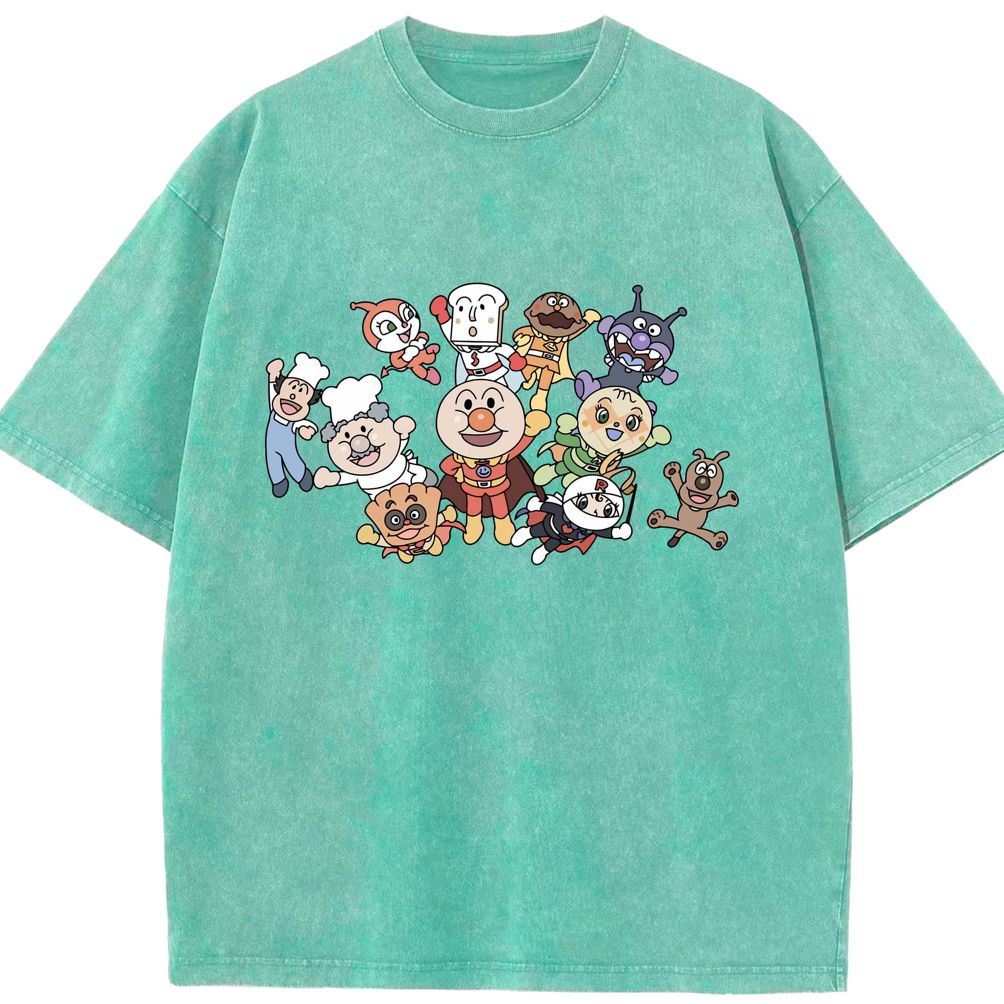（画像用） アンパンマン Anpanman 綿100% ヴィンテージ風 半袖Tシャツ（フロントプリント）
